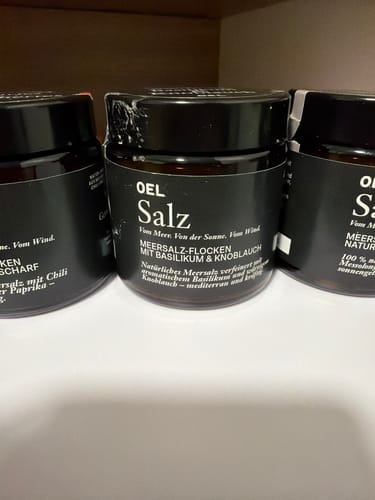 Customer photo review of Salz-Meersalz-Flocken aus Messolonghi Basilikum & Knoblauch - 60 g
