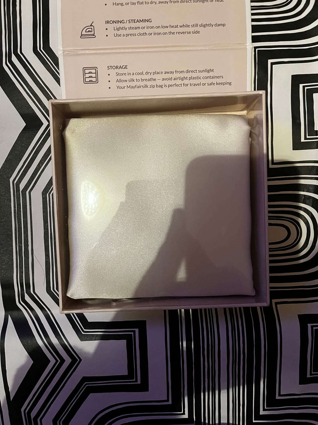 Customer photo review of Cream Pure Silk Pillowcase