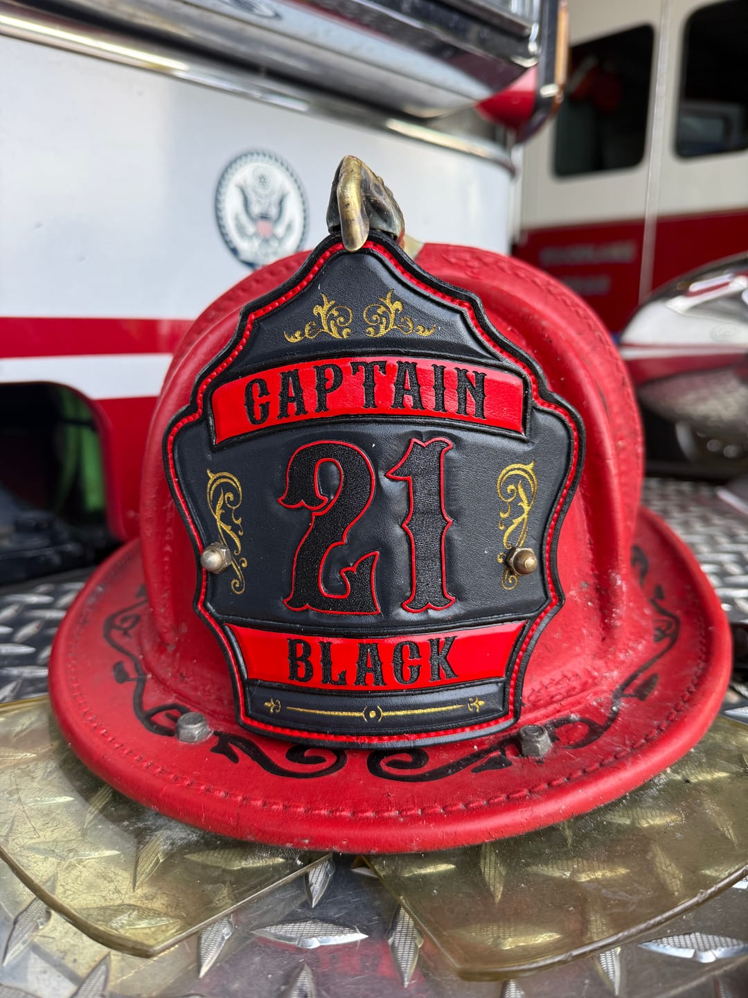 Customer photo review of Backdraft Fire Helmet Front
