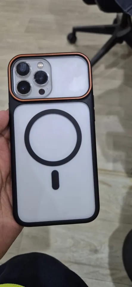 Customer photo review of LuxuryKase Frosted Clear Mag-Safe Case | Translucent Matte Back | Soft TPU Bumper + Hard PC Back | Raised Camera Protection | Wireless Charging Compatible For iPhone & Samsung Series