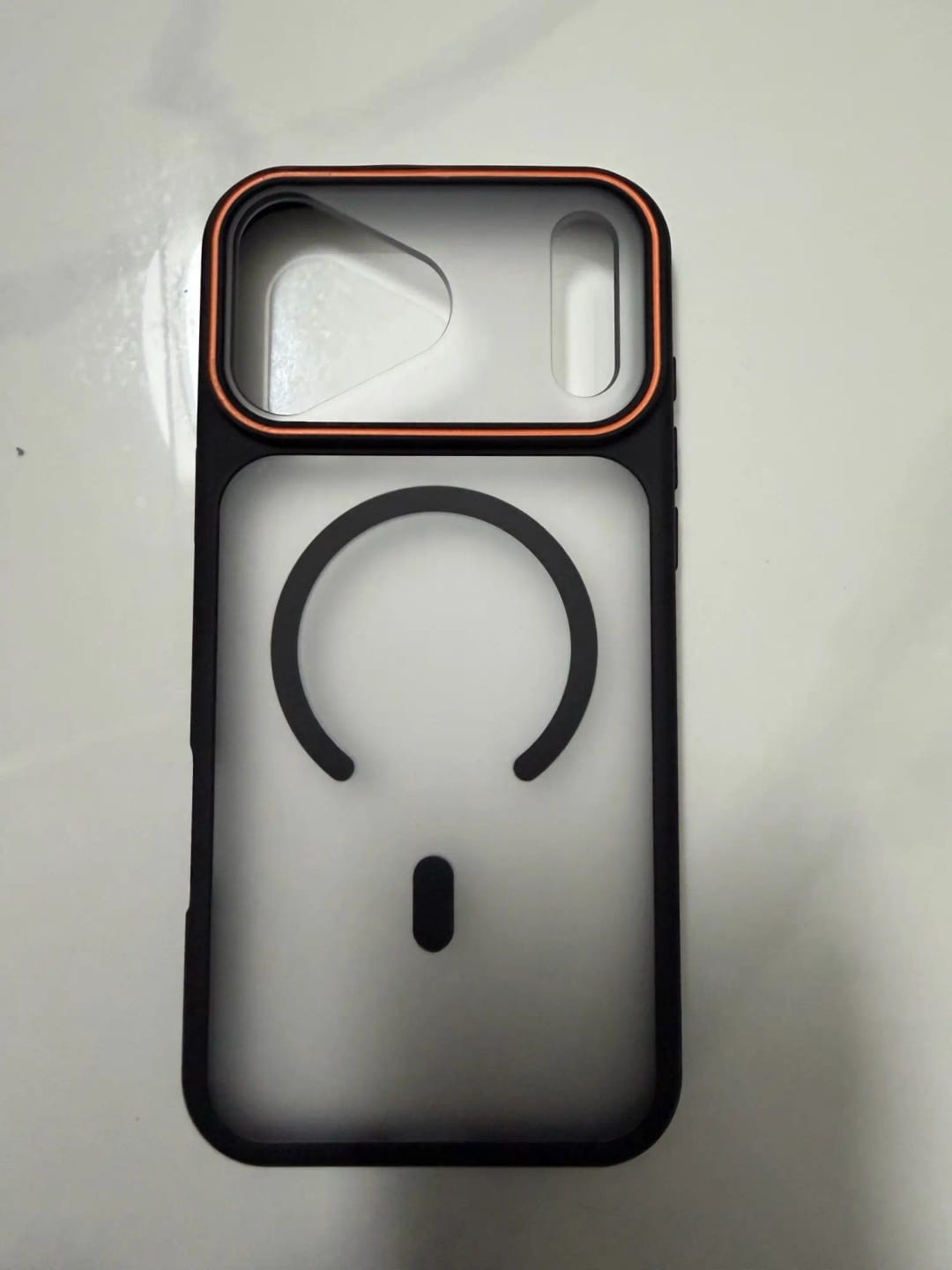 Customer photo review of LuxuryKase Frosted Clear Mag-Safe Case | Translucent Matte Back | Soft TPU Bumper + Hard PC Back | Raised Camera Protection | Wireless Charging Compatible For iPhone & Samsung Series