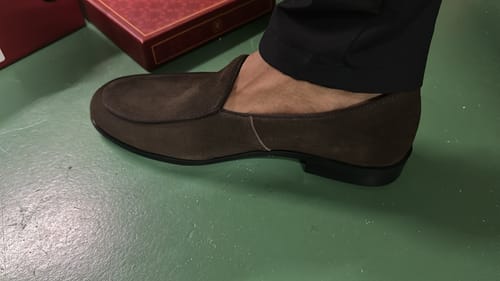Customer photo review of Belgian Loafer - Brown Suede Leather