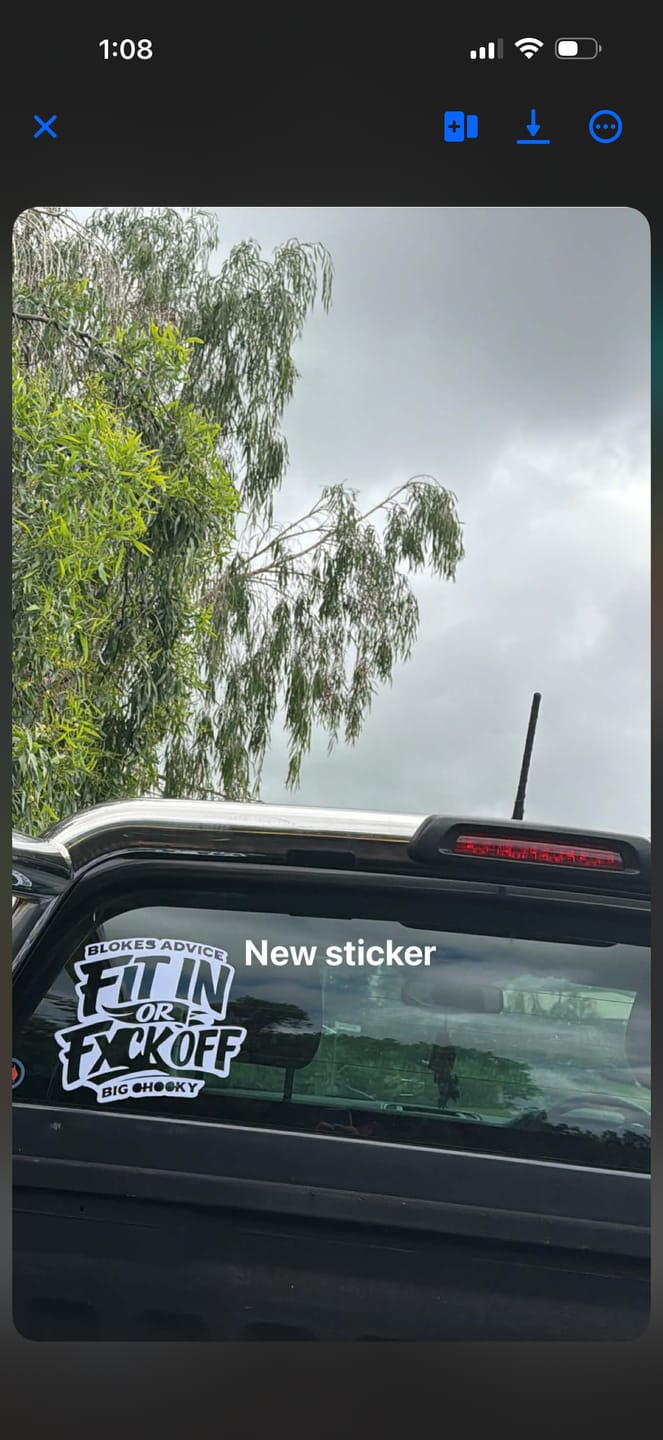 Customer photo review of Big Chocky | Fit In Sticker - 250x215mm