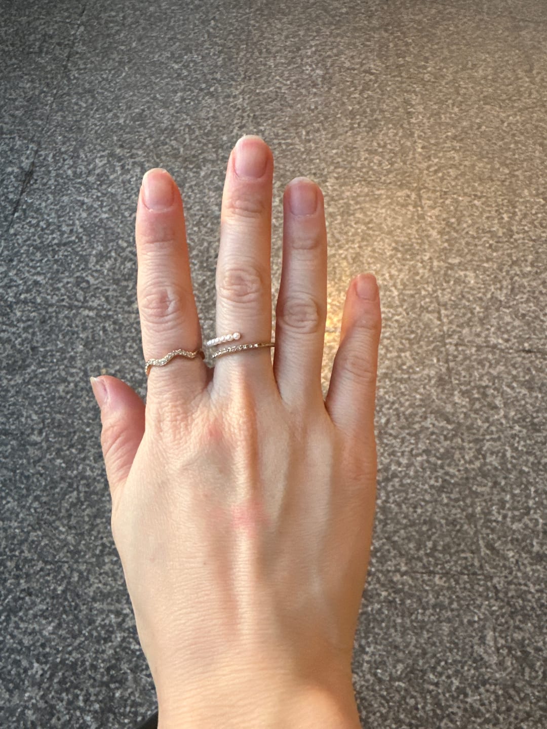 Customer photo review of “Wrap Me” Pearl & Crystal Ring