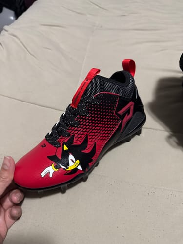 Customer photo review of Shadow the Hedgehog Football Cleats - Quantum Speed 2.0 by Phenom Elite
