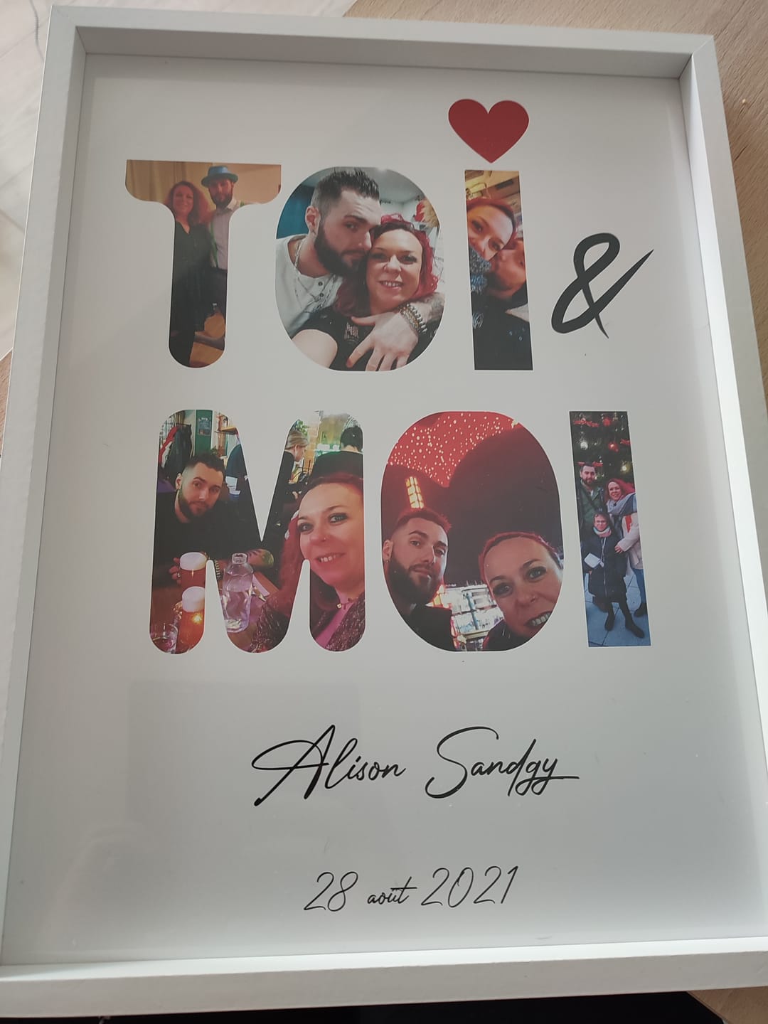Customer photo review of Affiche personnalisée Pêle-mêle "Toi & Moi"