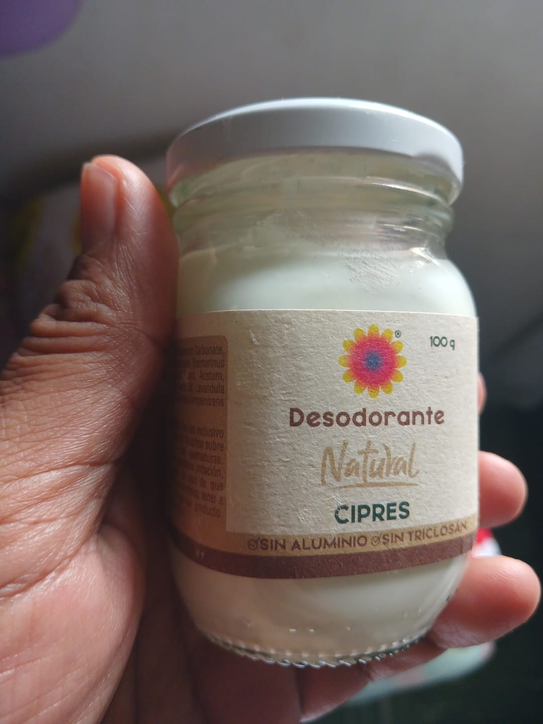 Customer photo review of Desodorante natural sin aluminio