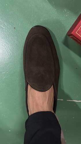 Customer photo review of Belgian Loafer - Brown Suede Leather