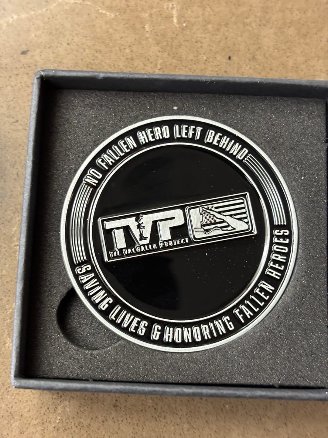 Customer photo review of Hard Days - Challenge Coin