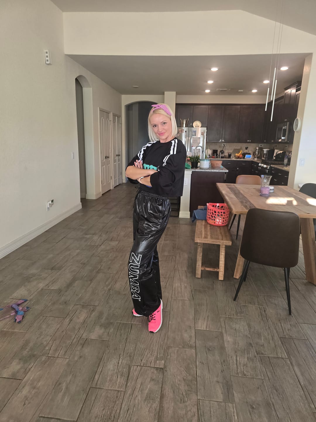 Customer photo review of Eastern Flavor Wide Leg Track Pants
