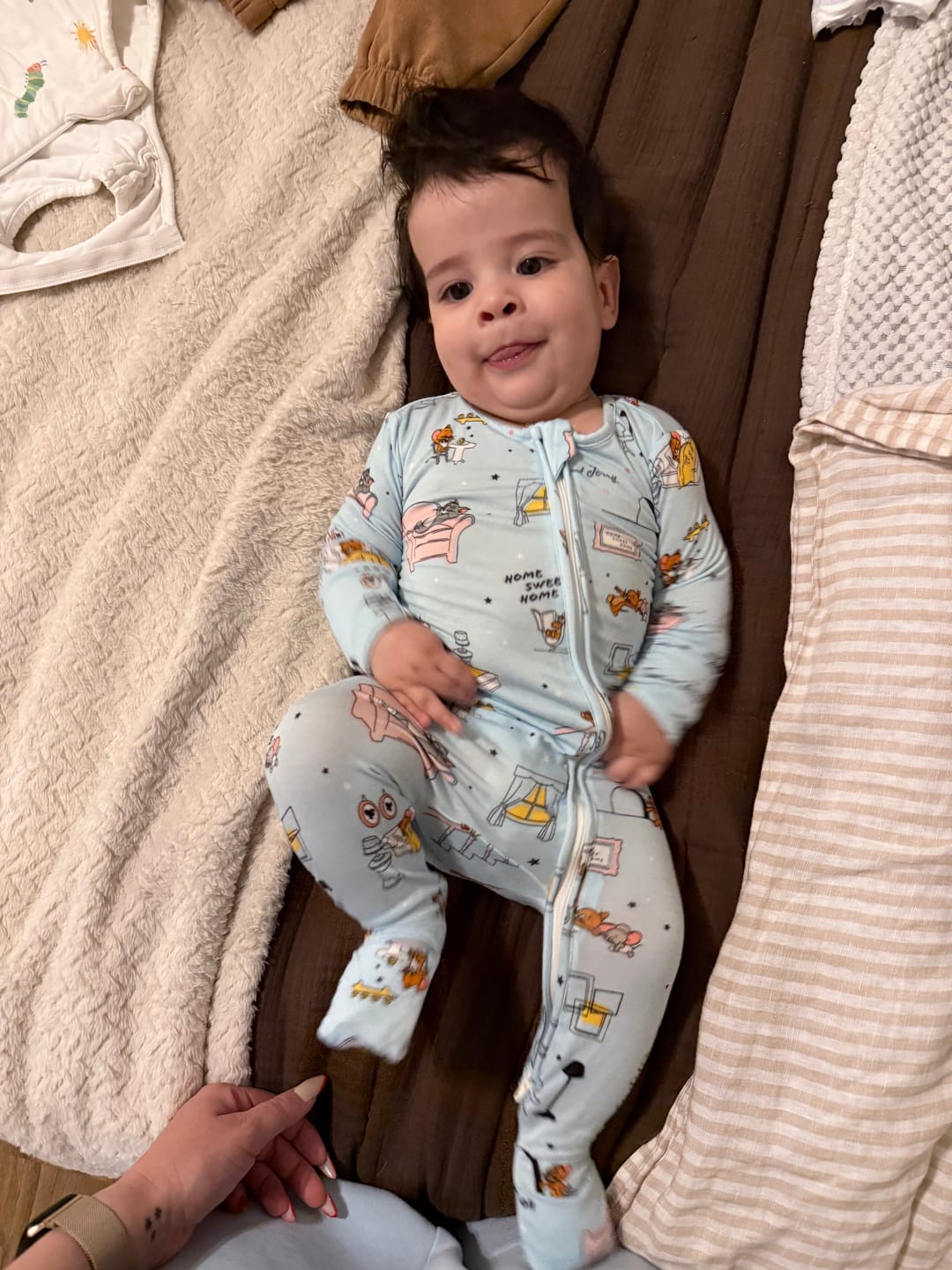 Customer photo review of Tom & Jerry: Home Sweet Home Bamboo Convertible Footie