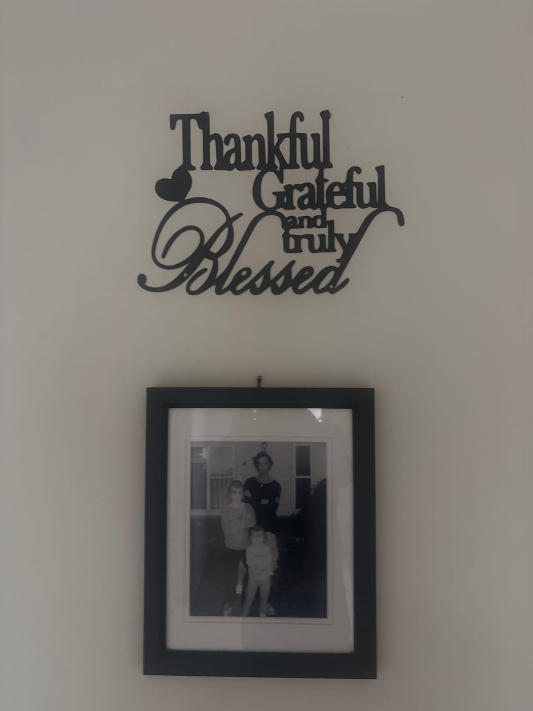 Customer photo review of Christianartworkshop Blessing Affirmation Metal Wall Decor: Thankful Grateful Blessed for Daily Joy