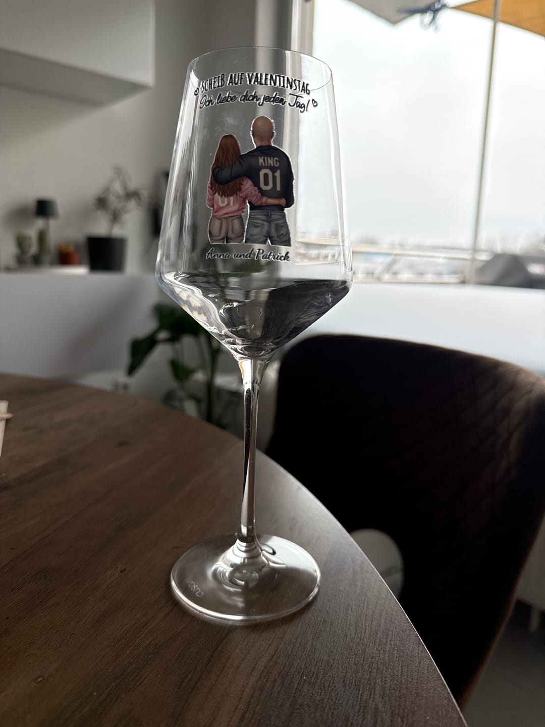 Customer photo review of Jeden Tag - Personalisiertes Weinglas für Paare zum Valentinstag
