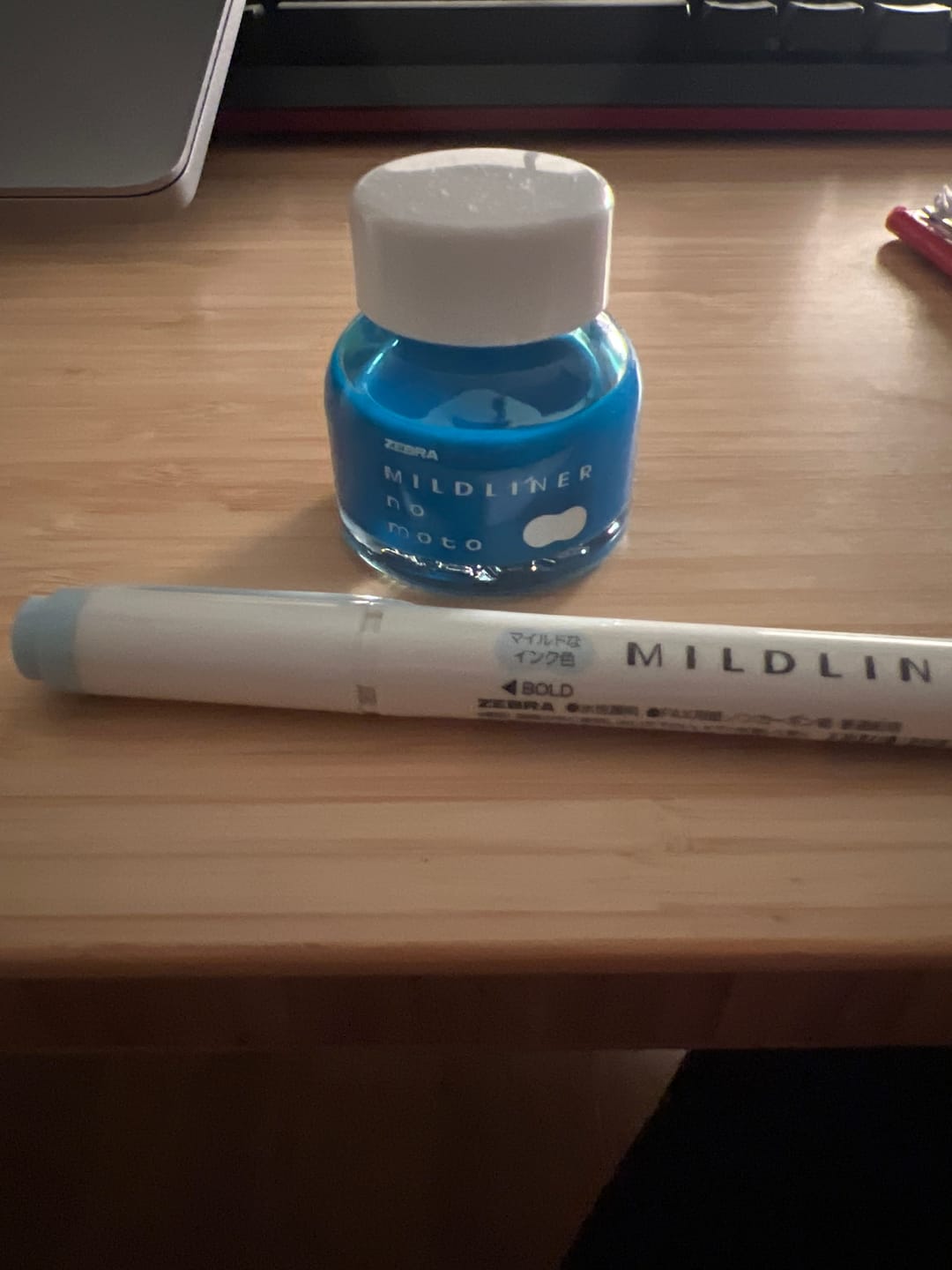Customer photo review of Zebra Mildliner No Moto Water-based Pigment Ink - Mild Blue