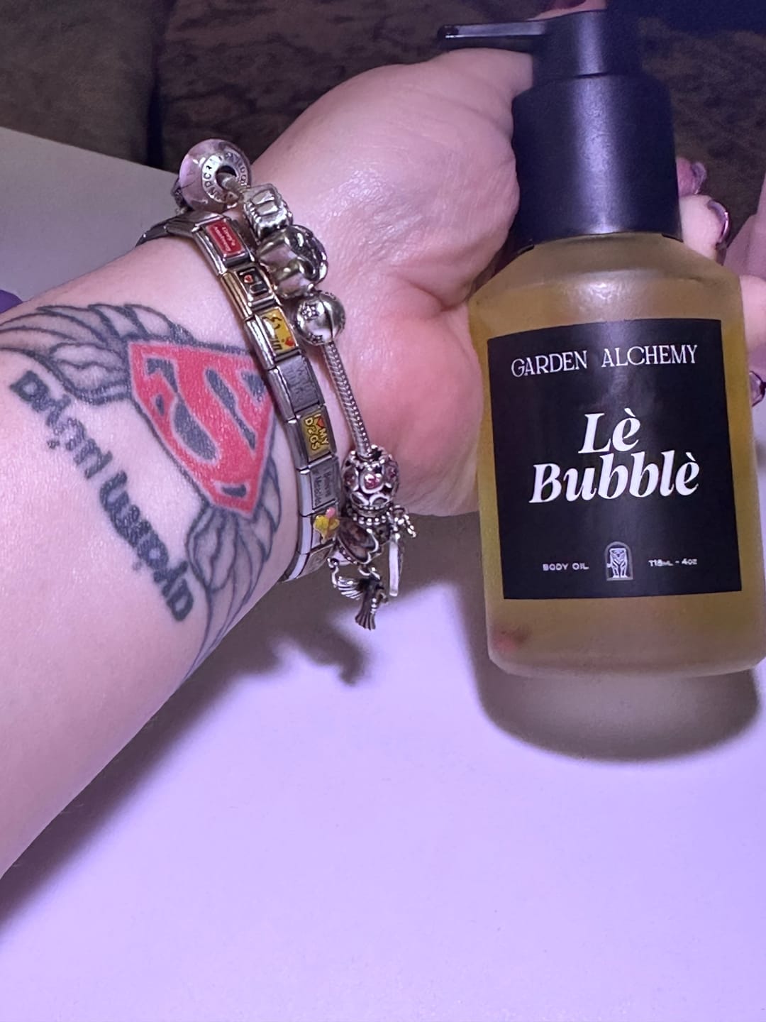 Customer photo review of LE BUBBLÈ BODY OIL