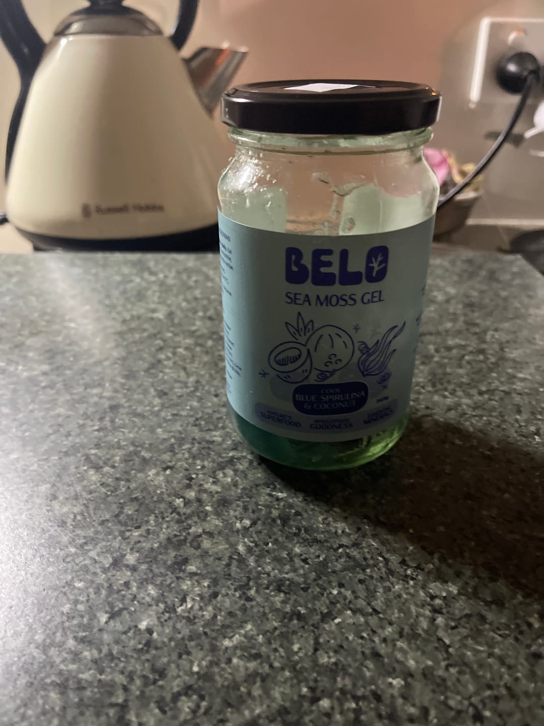 Customer photo review of Belo Sea Moss Gel - Cool Blue Spirulina & Coconut