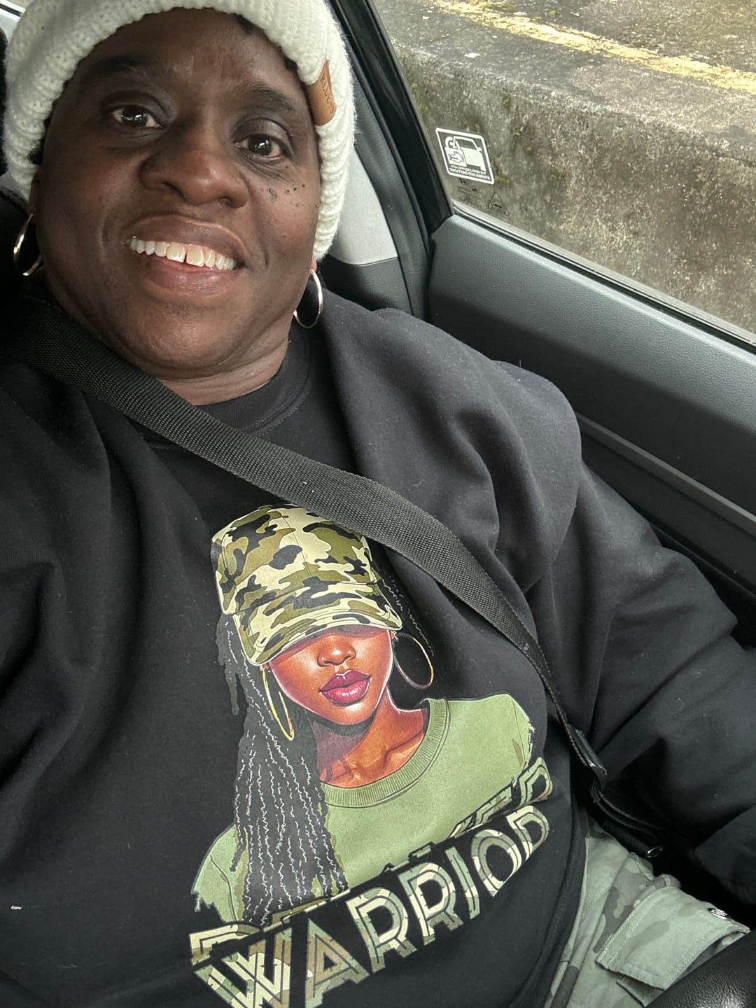 Customer photo review of Camo Prayer Warrior Sweatshirt