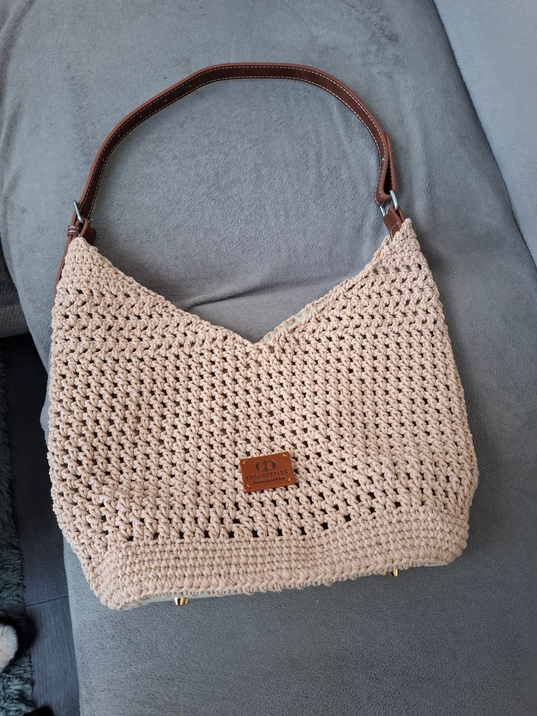 Customer photo review of CrochetPark™ Haven Hobo crochet kit