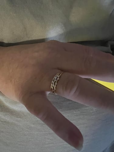 Customer photo review of Triple Strand Band Tension Set Moissanite Wedding Band Ring