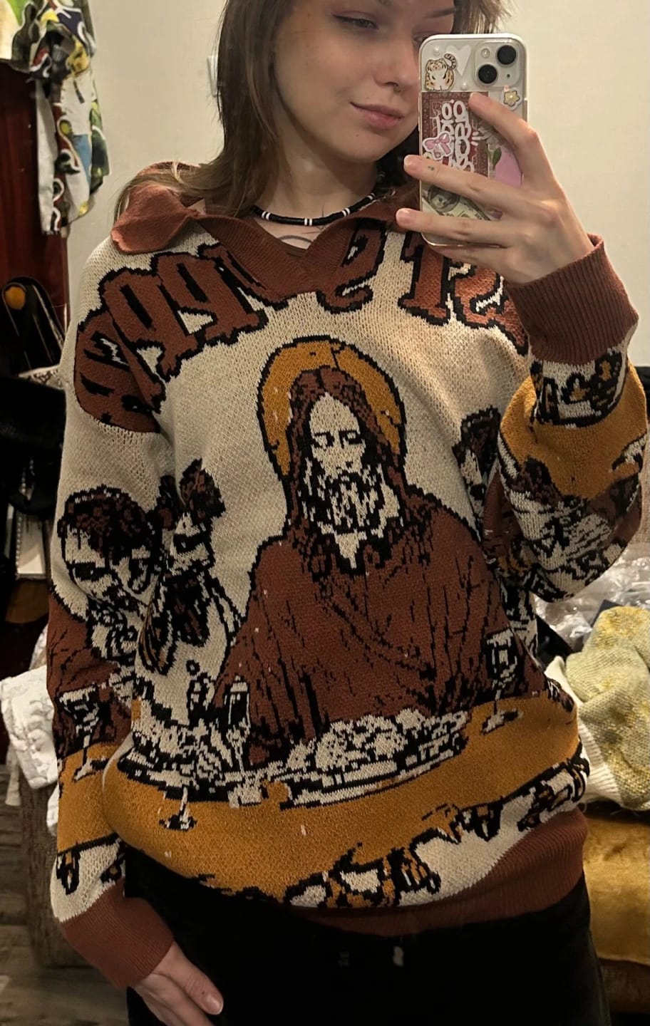 Customer photo review of The Last Supper Knit Sweater