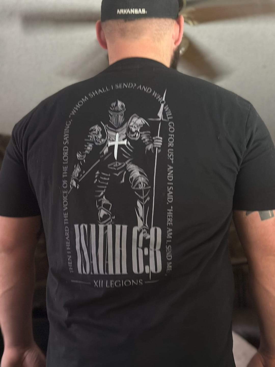 Customer photo review of ISAIAH 6:8 T-shirt