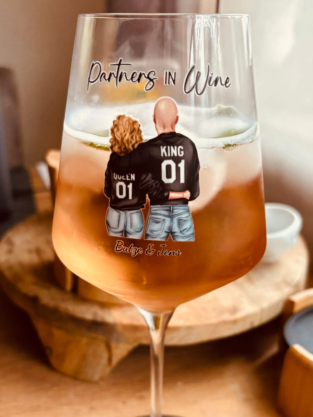 Customer photo review of Jeden Tag - Personalisiertes Weinglas für Paare zum Valentinstag