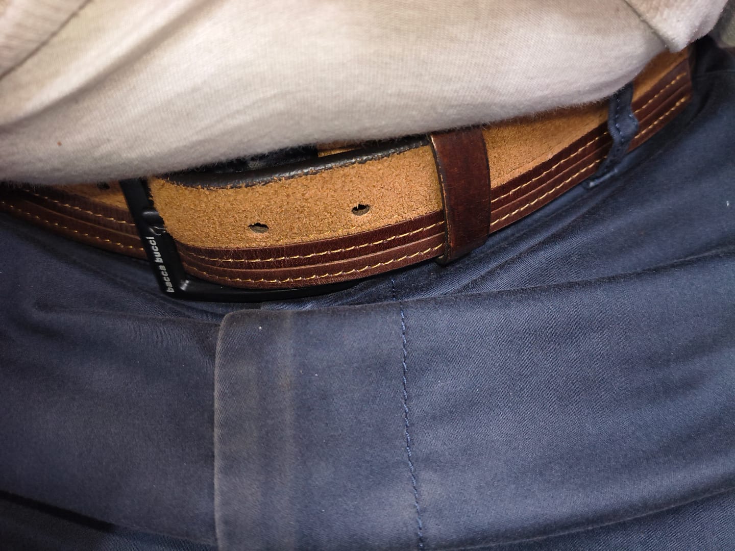 Customer photo review of Bacca Bucci dress Belt full Leather & Suede Belt with nickle free Buckle