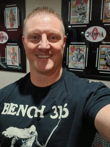 Customer photo review of Bench 315 or Bring Shame T-Shirt
