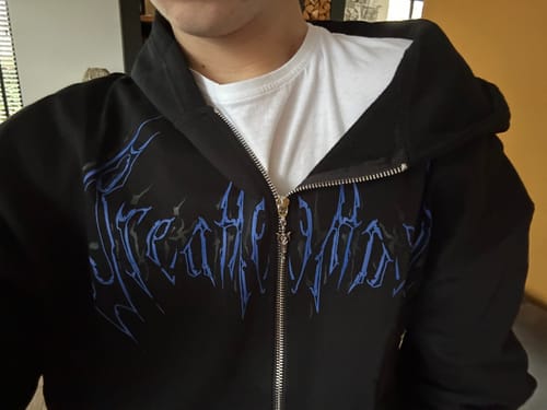 Customer photo review of Deathkeeper Oversized Zip-up Hoodie [MOONLIGHT BLUE]