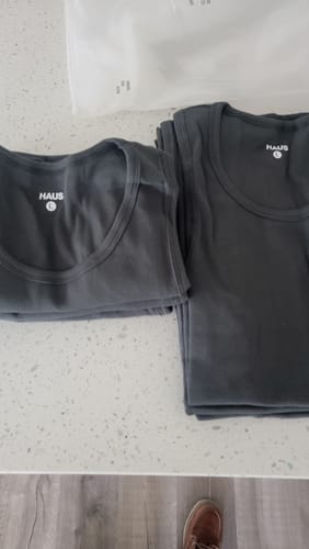 Customer photo review of Premium Ultra-Soft Cotton Fitted Tank 3 Pack