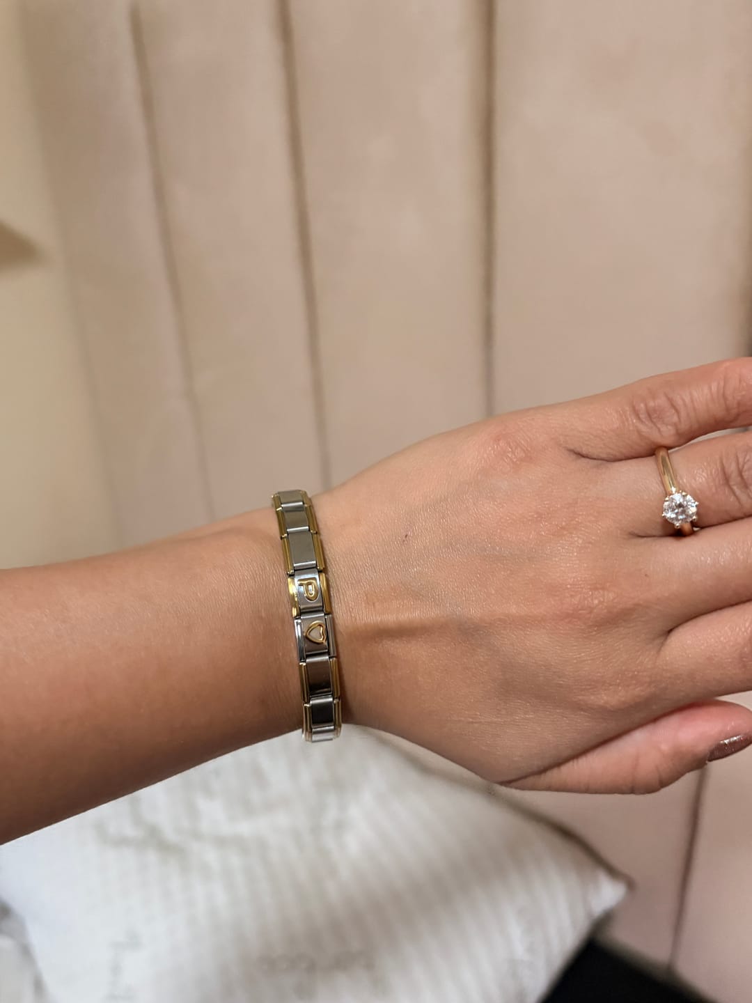 Customer photo review of Pulsera Italiana Combinada
