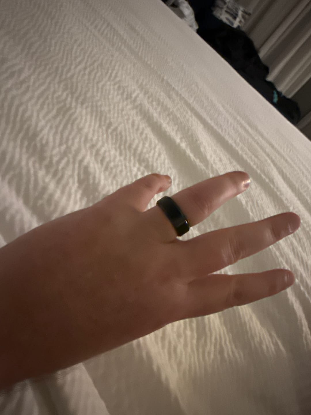 Customer photo review of The Darknight - Black 8mm Brushed Tungsten Beveled Ring