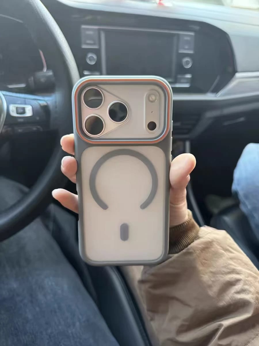 Customer photo review of LuxuryKase Frosted Clear Mag-Safe Case | Translucent Matte Back | Soft TPU Bumper + Hard PC Back | Raised Camera Protection | Wireless Charging Compatible For iPhone & Samsung Series