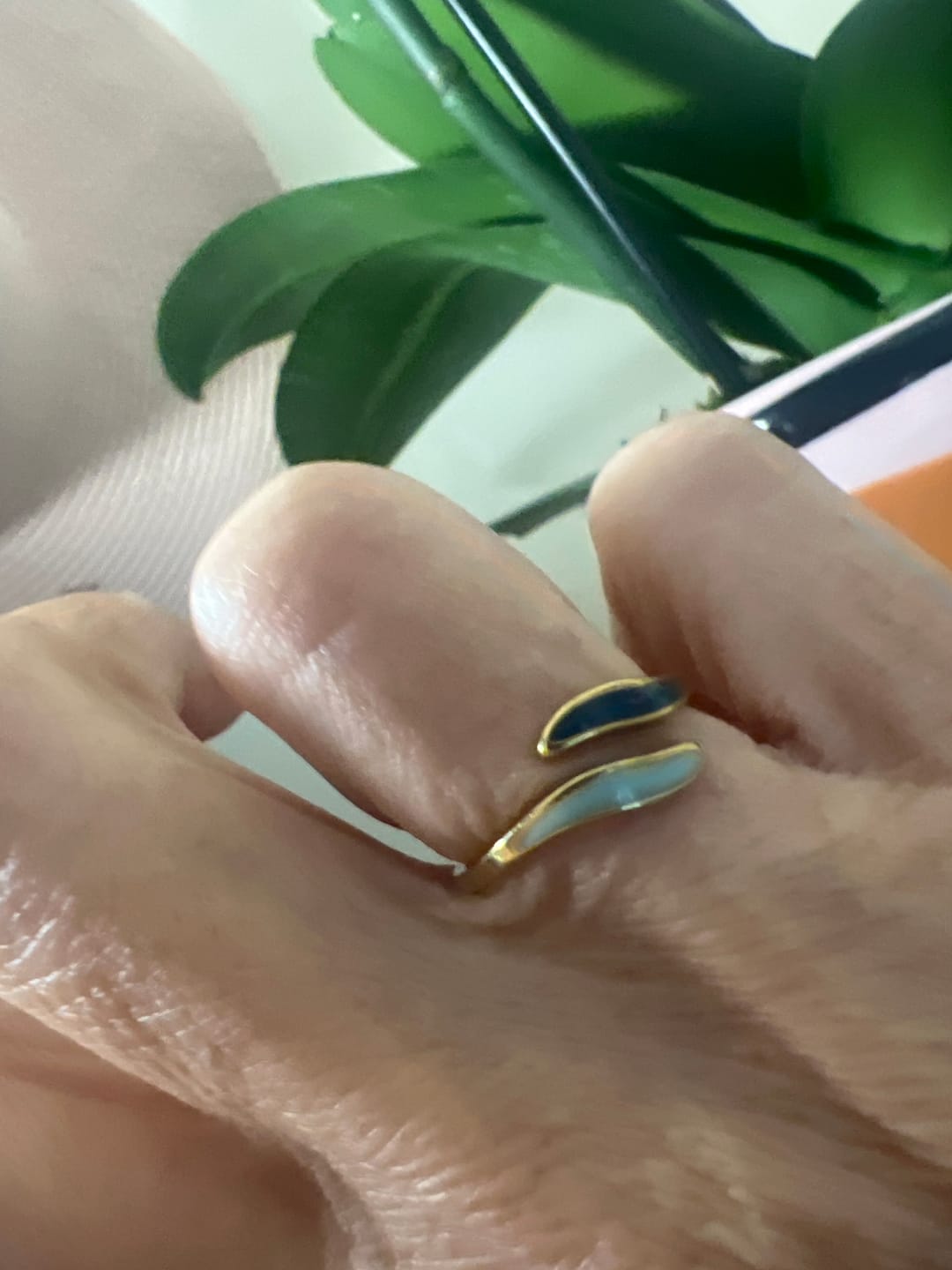 Customer photo review of Aquamarine Wrap Ring