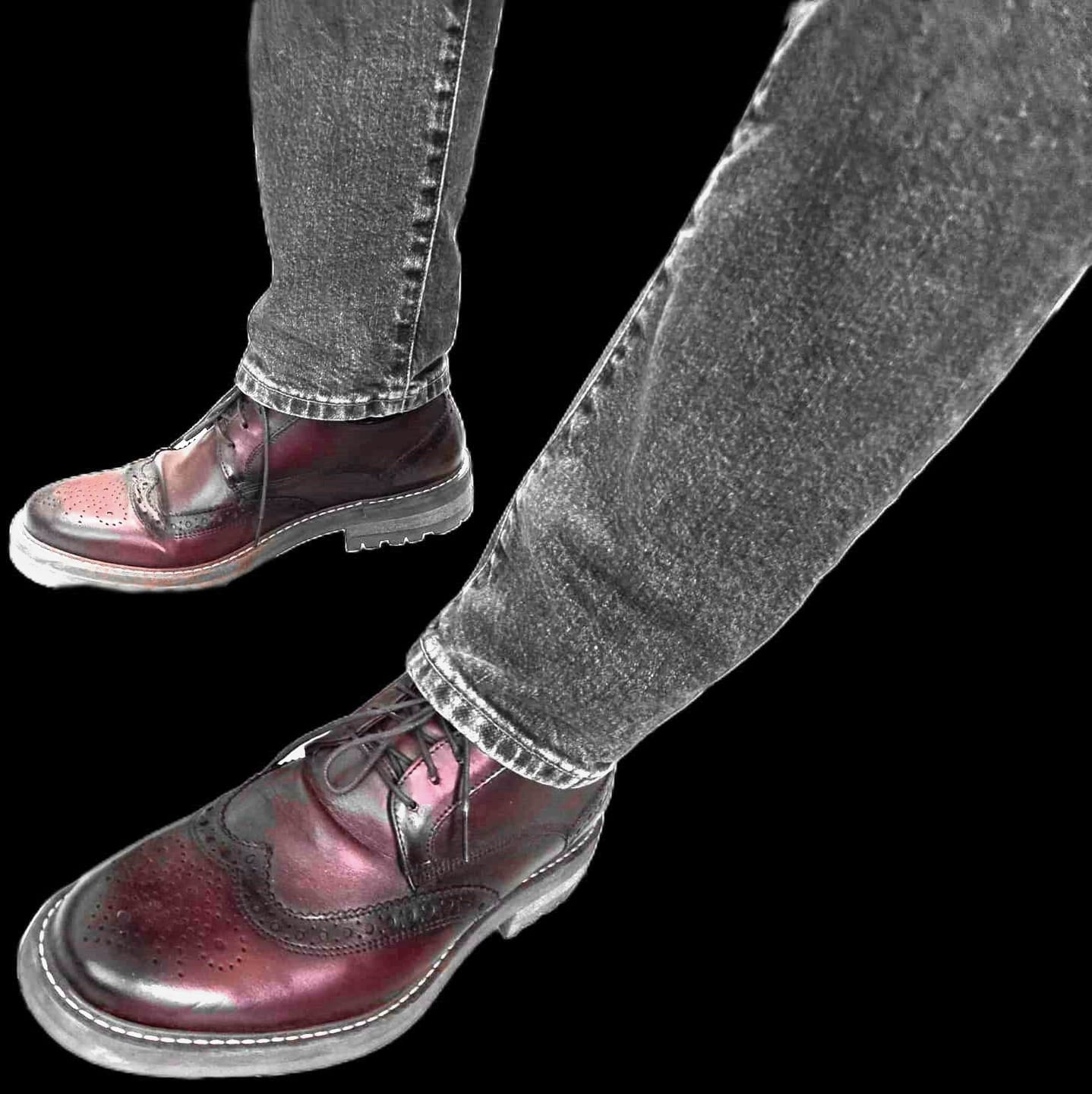 Customer photo review of DERBY CASUAL WINGTIP PIEL VINO