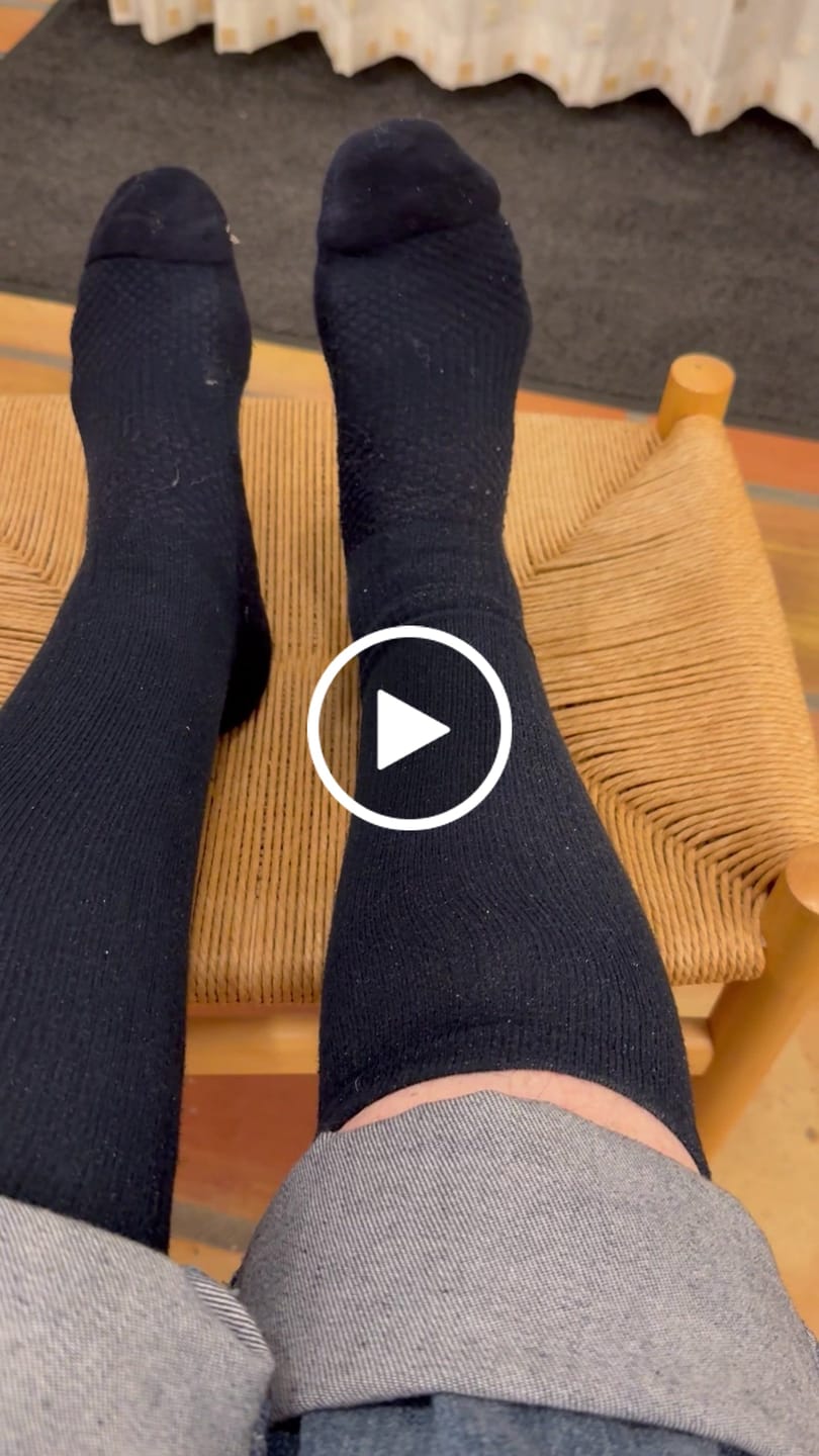 Customer video review of Støttestrømper