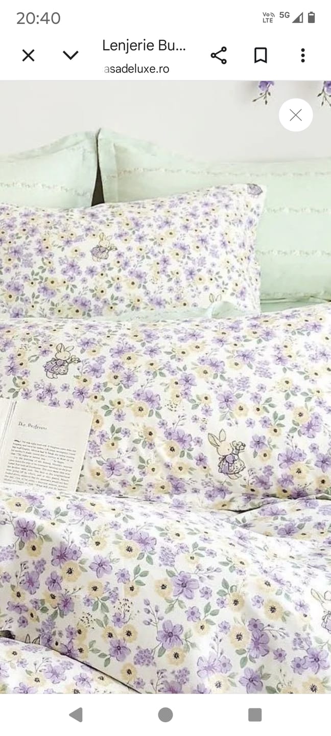 Customer photo review of Lenjerie Bumbac 100%, 4 Piese, Pat Dublu, cu Elastic, Floricele-P7876
