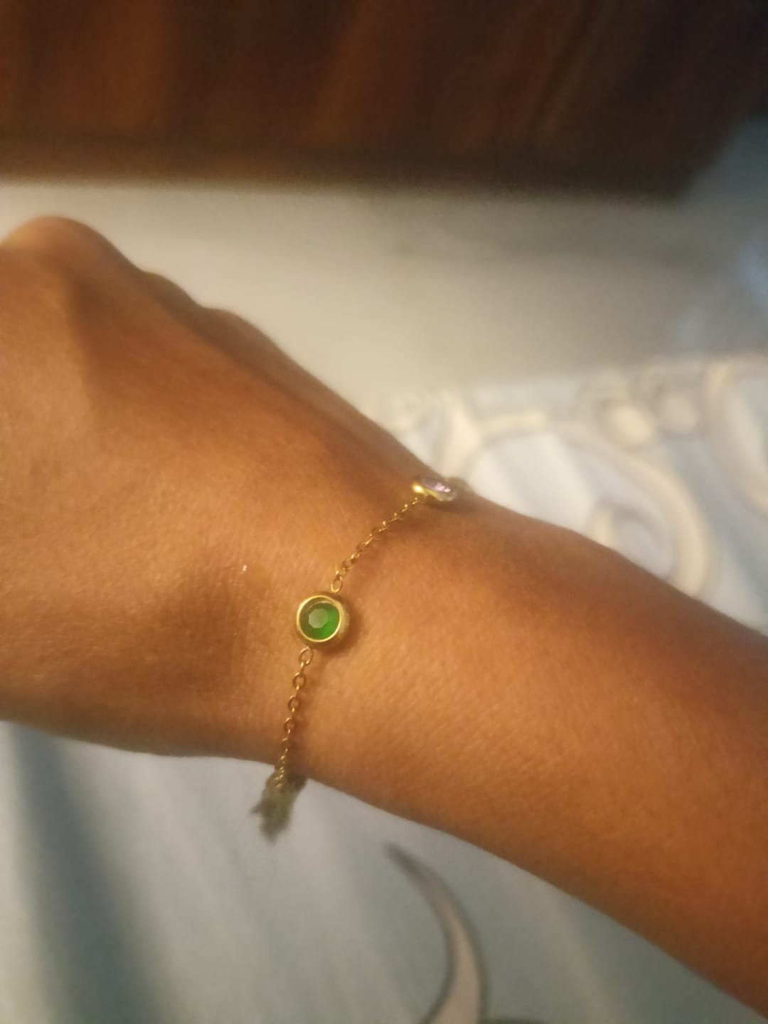 Customer photo review of Multi Crystal Charm Bracelet