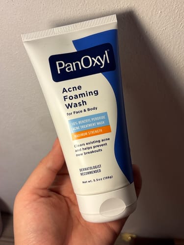 Customer photo review of Acne Foaming Wash with 10% Benzoyl Peroxide