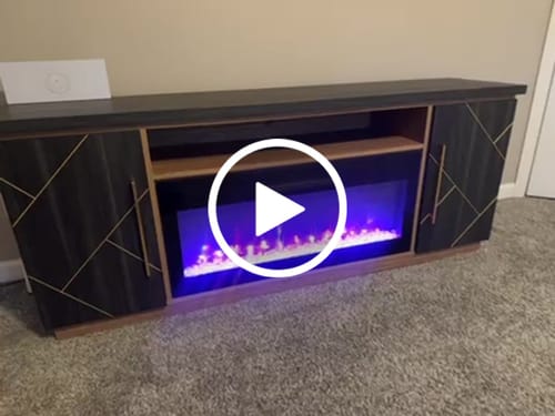 Customer video review of 68" Gold Trim Electric Fireplace TV Stand