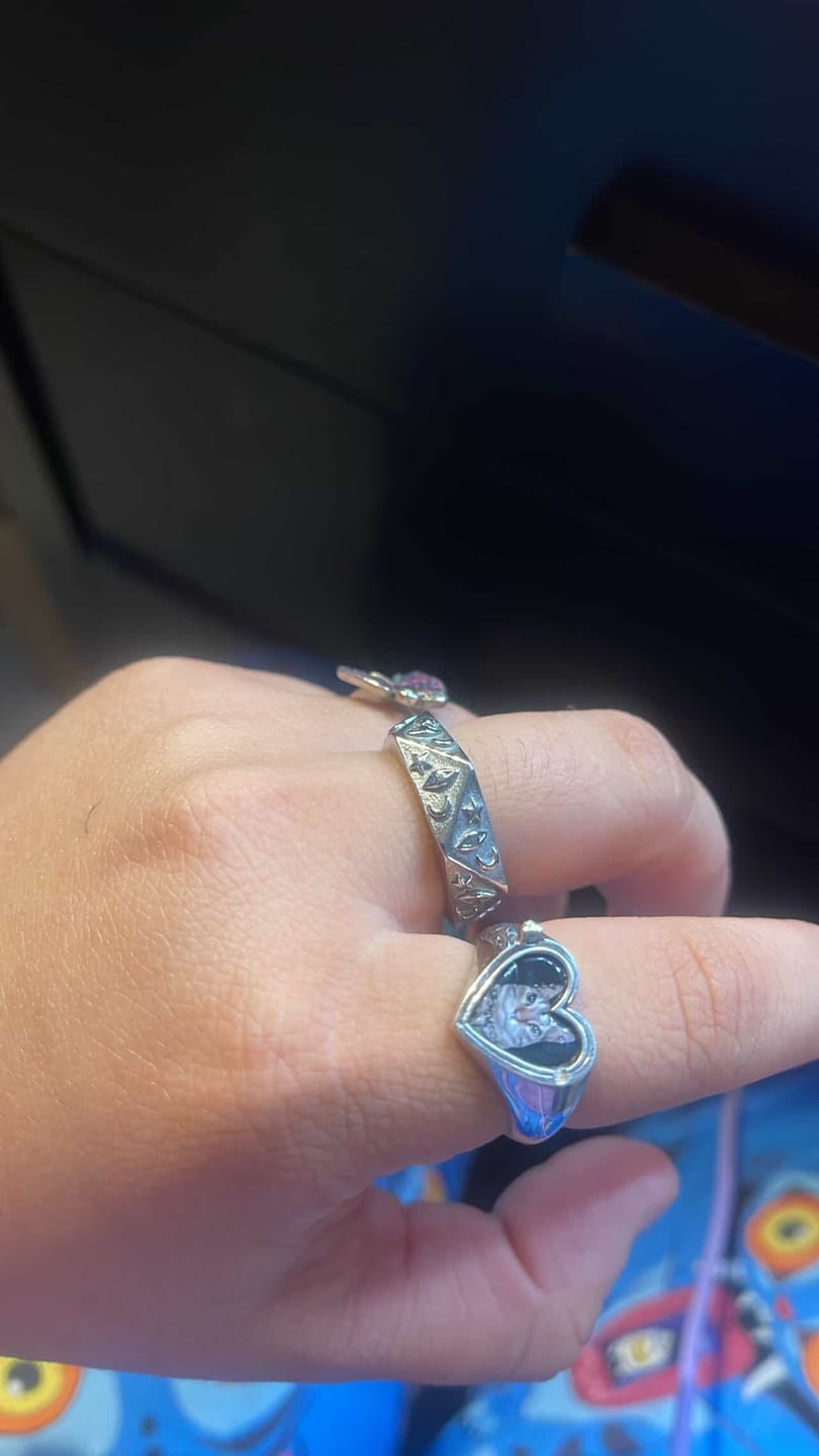 Customer photo review of LOCKET HEART RING