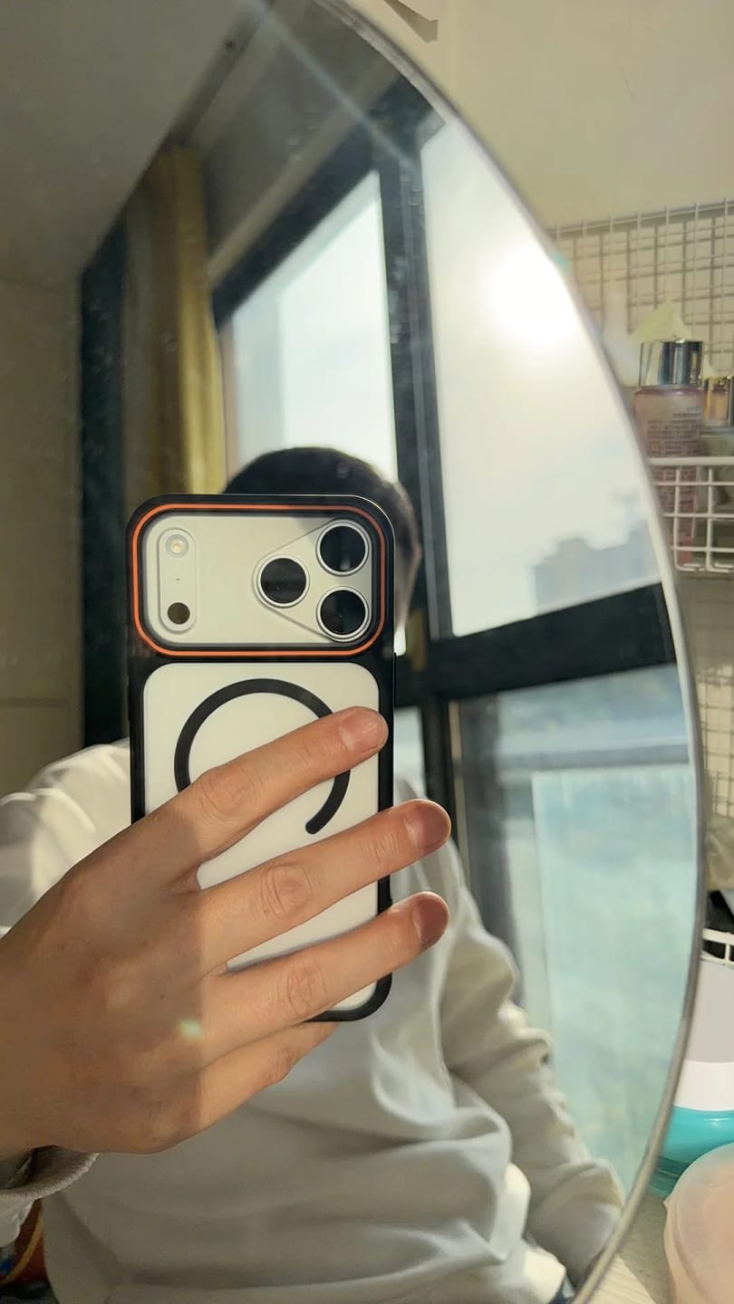 Customer photo review of LuxuryKase Frosted Clear Mag-Safe Case | Translucent Matte Back | Soft TPU Bumper + Hard PC Back | Raised Camera Protection | Wireless Charging Compatible For iPhone & Samsung Series