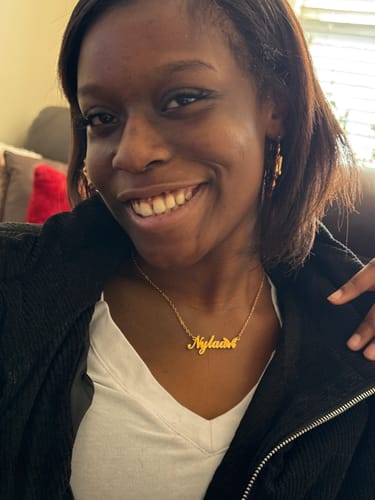 Customer photo review of Butterfly Personalized Necklace