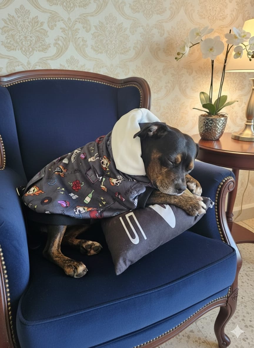 Customer photo review of Dog Hoodie Prints