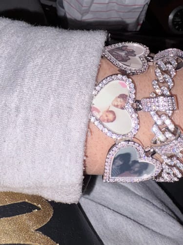 Customer photo review of Hearts Photo Cuban Bracelet