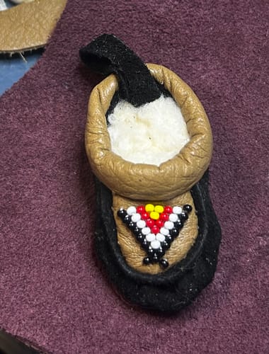Customer photo review of Mini Moccasin keychain PDF