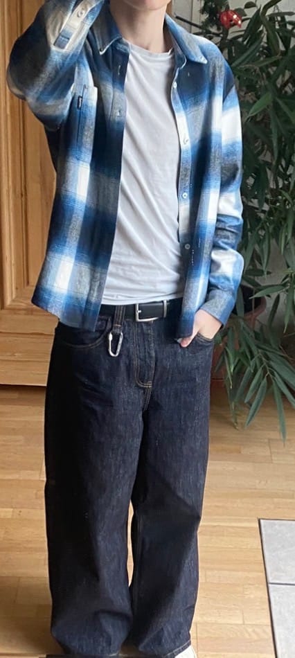 Customer photo review of Raw Denim Jeans Blue