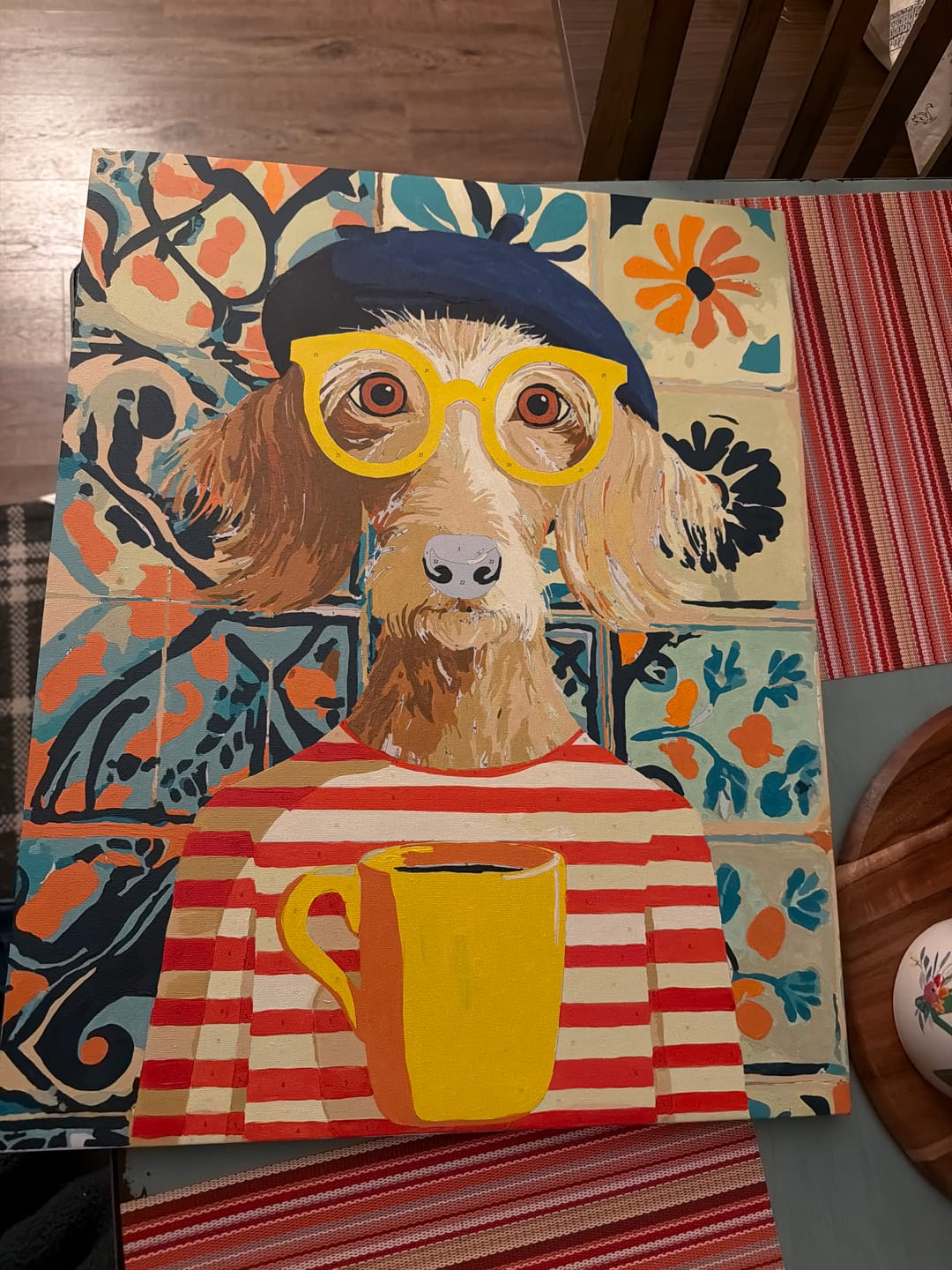Customer photo review of French style dog | Paint by Number