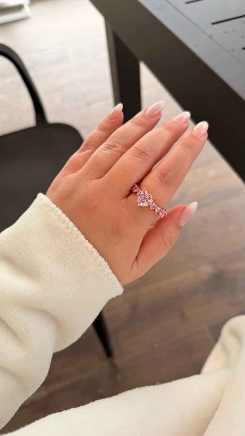 Customer photo review of BEDAZZLED PINK HEART RING