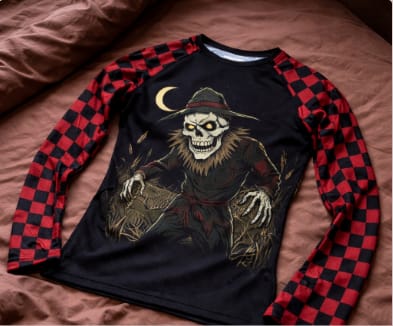 Customer photo review of Night Scarecrow Warrior BJJ Rashguard
